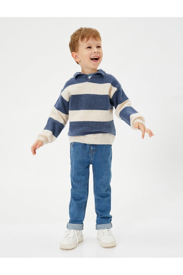 Sweater Polo Neck Long Sleeve Soft Textured