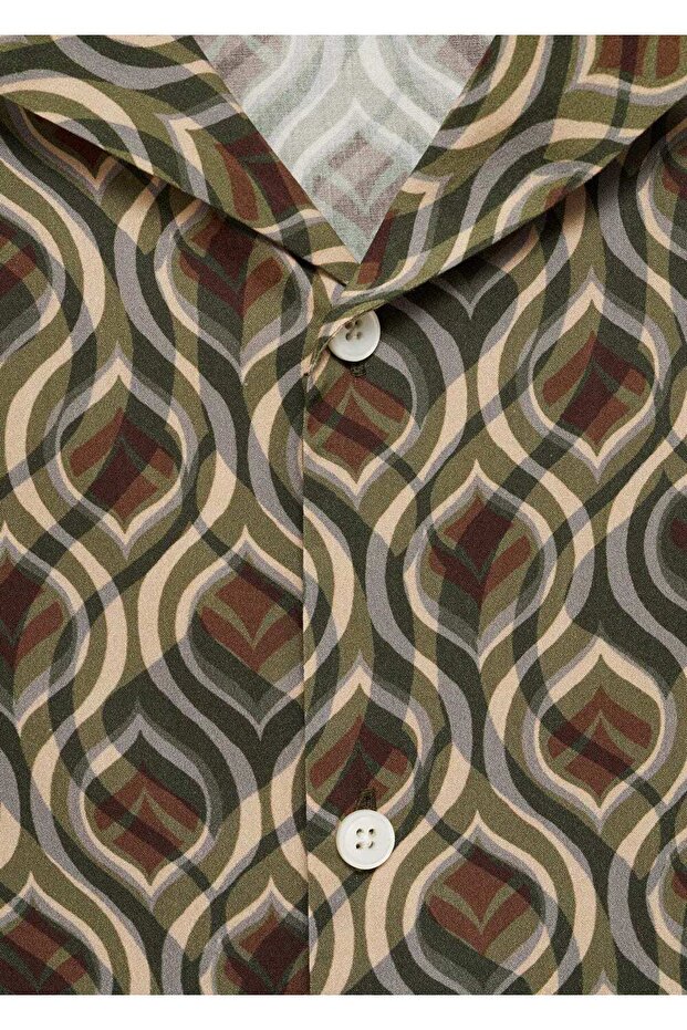 Gemustertes, drapiertes Hemd mit normaler Passform - 8