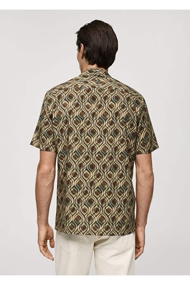 Gemustertes, drapiertes Hemd mit normaler Passform - 4