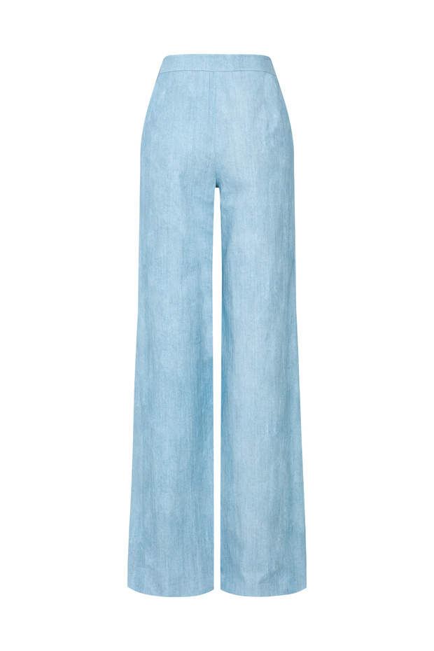 Wide Leg Patterned Trousers - 8