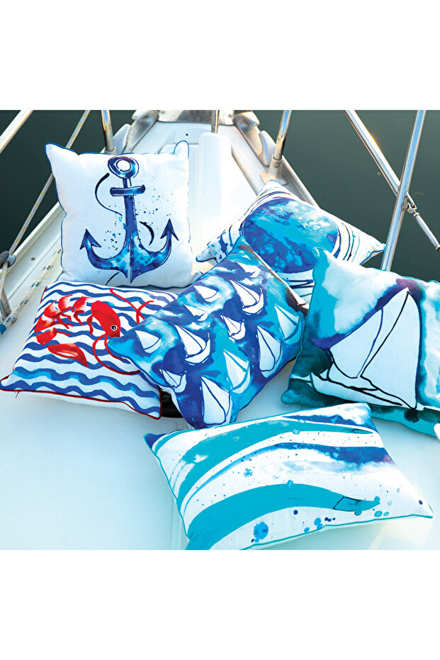 وسادة زخرفية مستطيلة بنقشة شراعية - 7