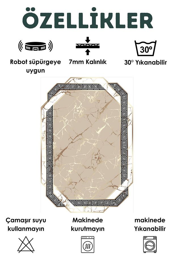 Kaymaz Taban, Yıkanabilir Lavabo Önü Paspası, Banyo Paspası, Duşakabin Önü Paspası (07) - 2