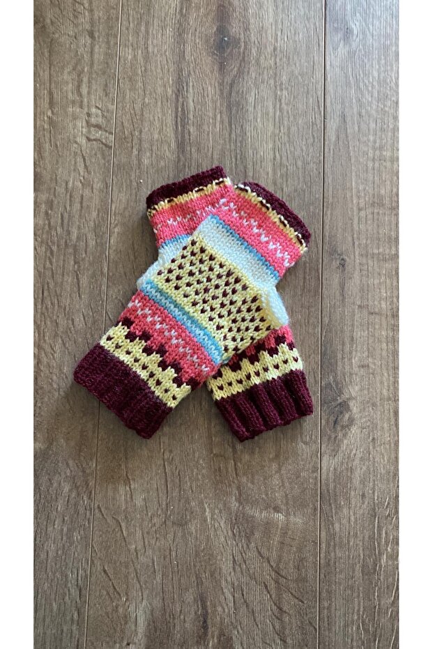 El örgüsü eldiven, bohem eldiven, rustik, parmaksız eldiven, - 2