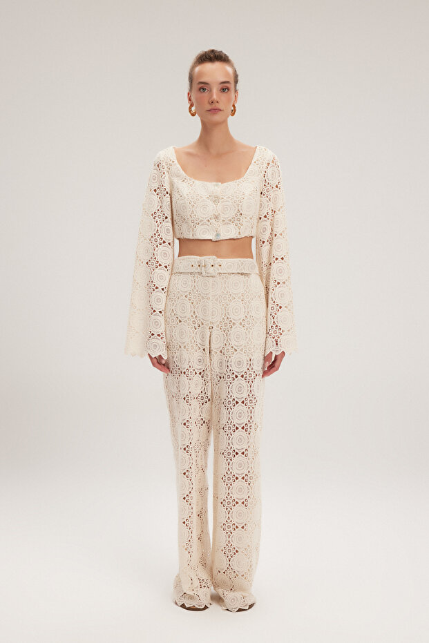 Güpürlü Pantolon - 4