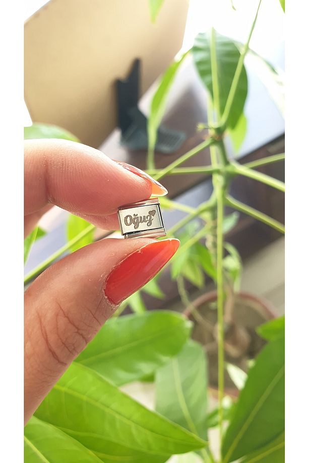 Nomi Charm Kemal Atatürk Imza Istediğini Yazdır Çelik Harf Isim Tarih Emoji 1 Cm 9 Mm Charm 1 Adet - 1
