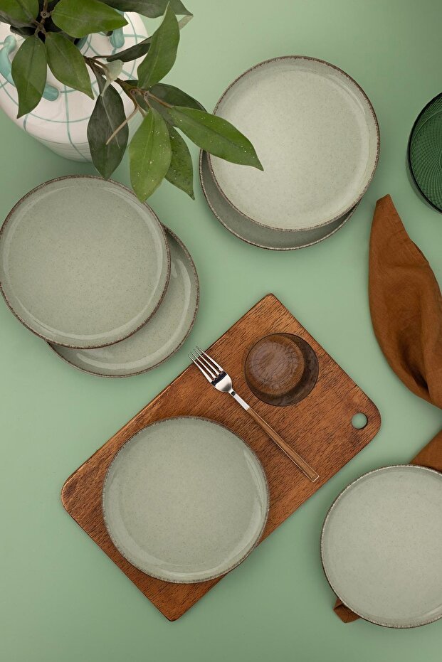 Moderna 6-Piece 19 cm Flat Plate Green
