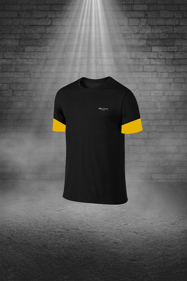 Erkek Siyah Dri-Fit Kumaş Baskısız Yuvarlak Yaka Kısa Kol Regular Tişört Şort Alt Üst İkili Set (S - - 2