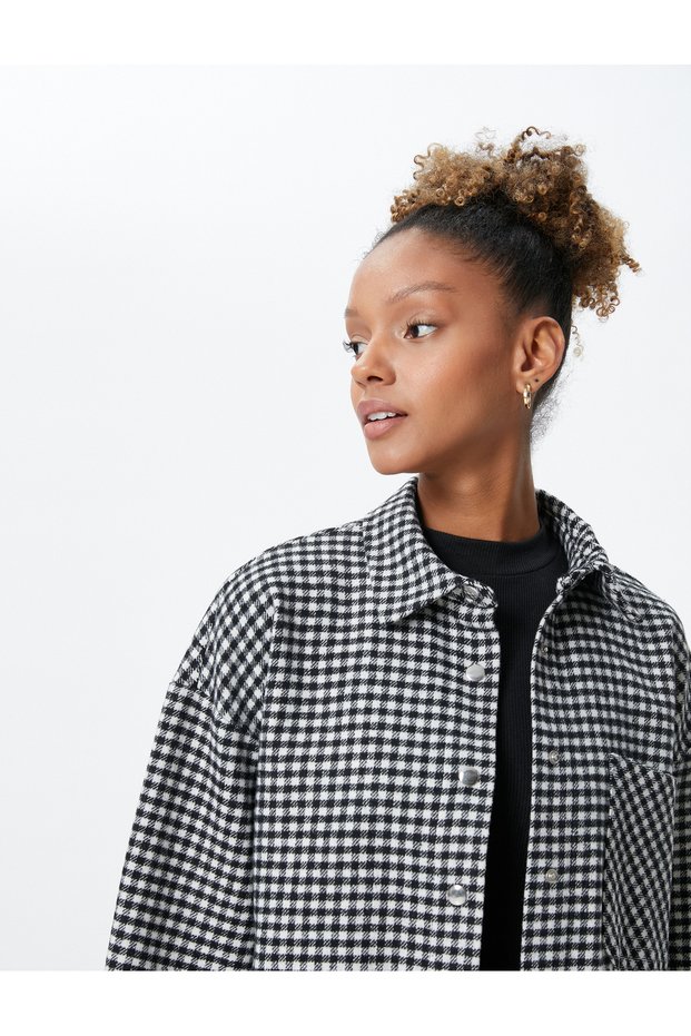 Plaid Lumberjack Shirt with Long Sleeves, Pocket Detail, and Snap Button Closure