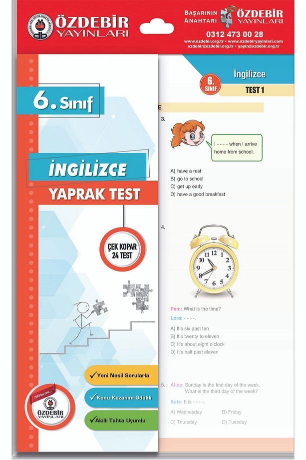 6.sınıf Ingilizce Poşet Yaprak Test - 1