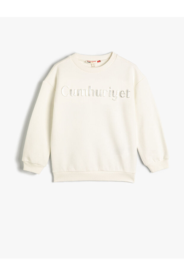 Republic Printed Sweatshirt Embossed Printed Embellished