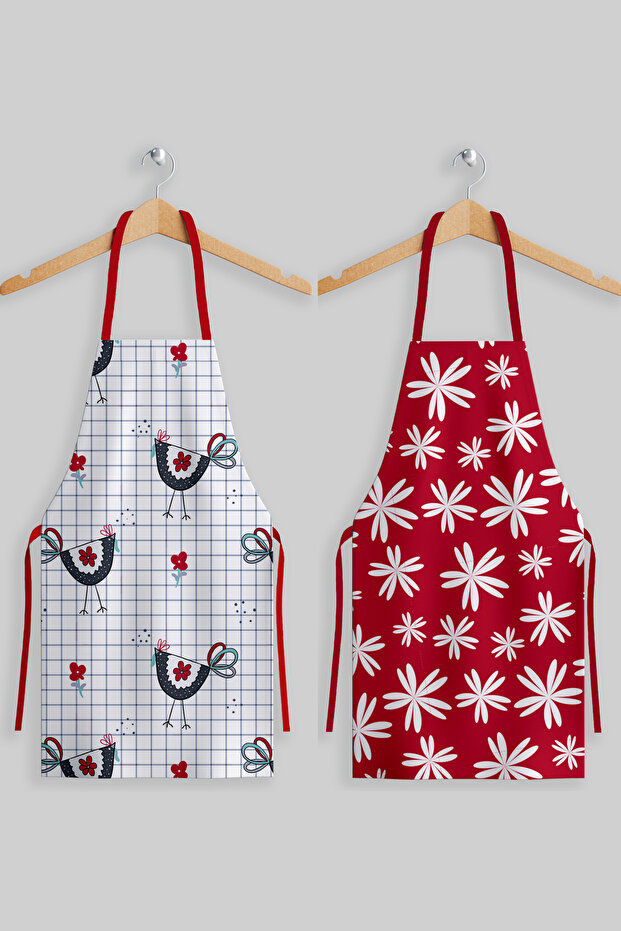 طقم مريلة مطبخ مكون من قطعتين من Ays Home Joyful Kitchen