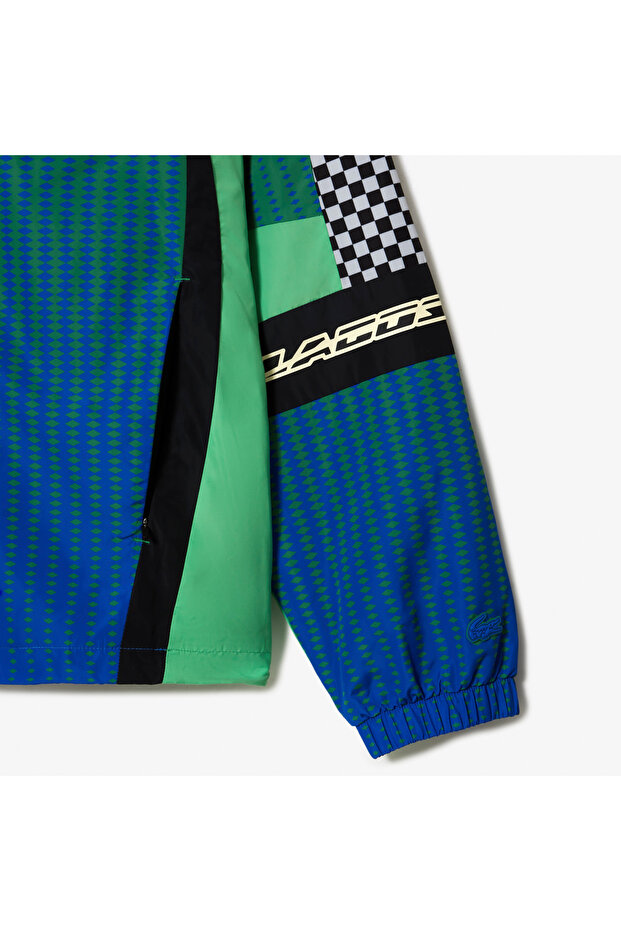 Active Erkek Dik Yaka Baskılı Yeşil Mont - 8