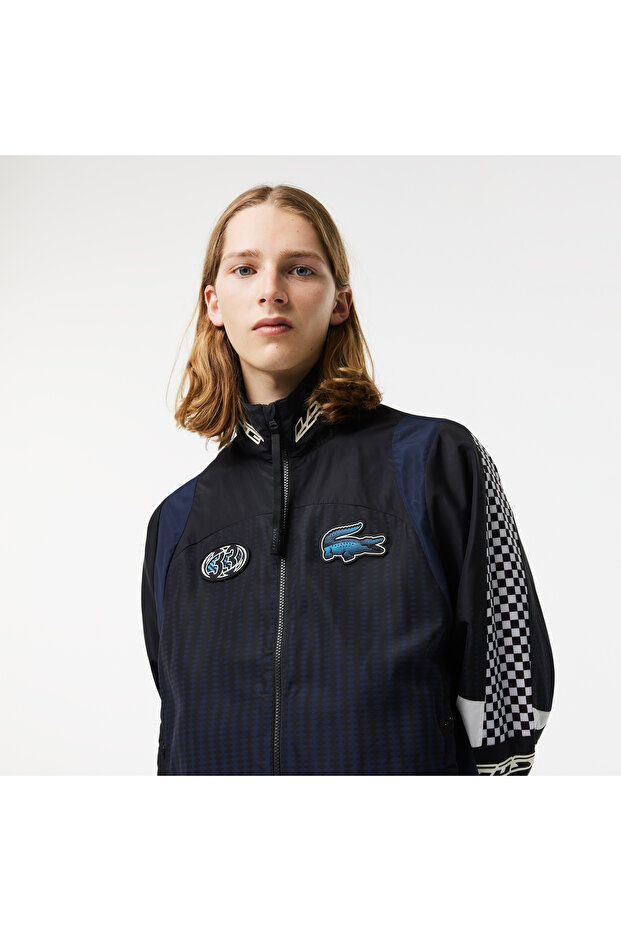 Active Erkek Dik Yaka Baskılı Siyah Mont - 2