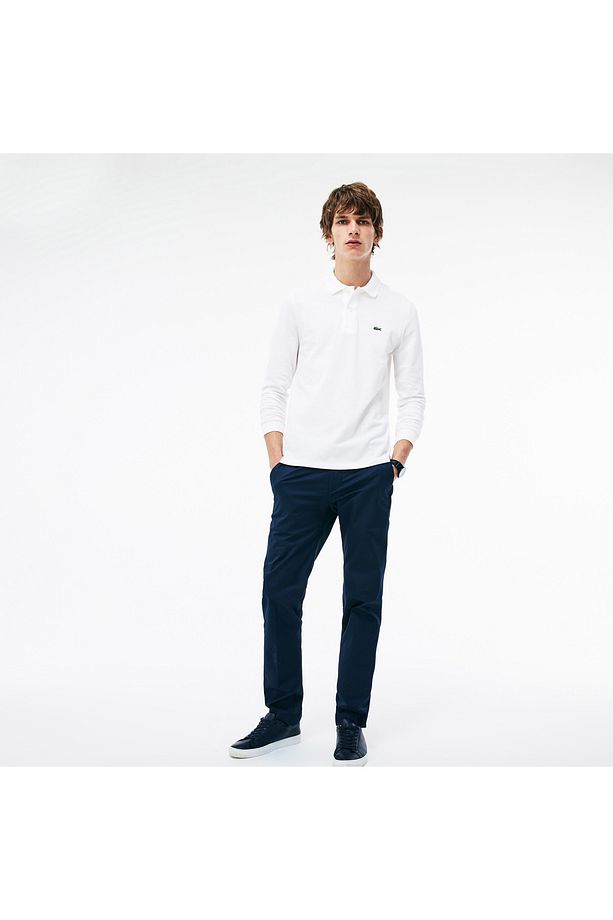 L.12.12 Erkek Classic Fit Uzun Kollu Beyaz Polo - 6