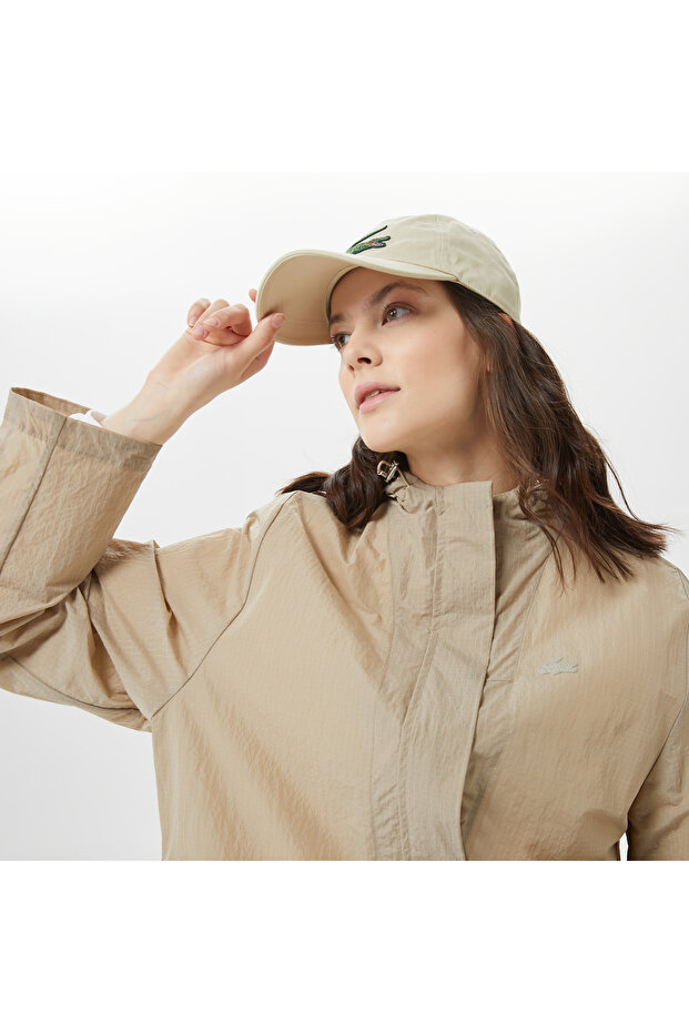 Kadın Kapüşonlu Bej Mont - 5