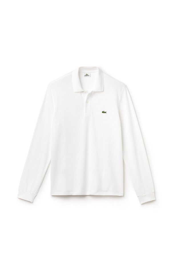 L.12.12 Erkek Classic Fit Uzun Kollu Beyaz Polo - 4