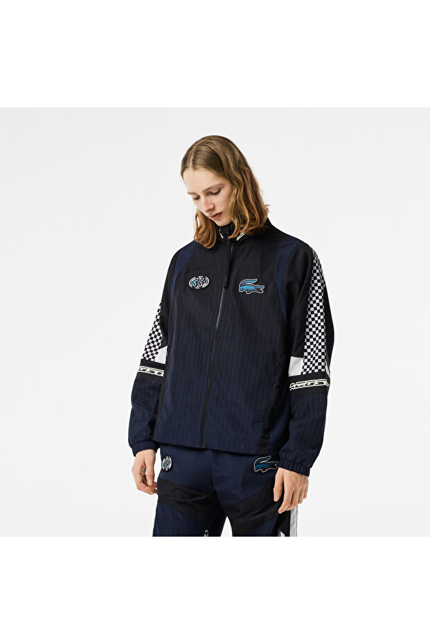 Active Erkek Dik Yaka Baskılı Siyah Mont - 1