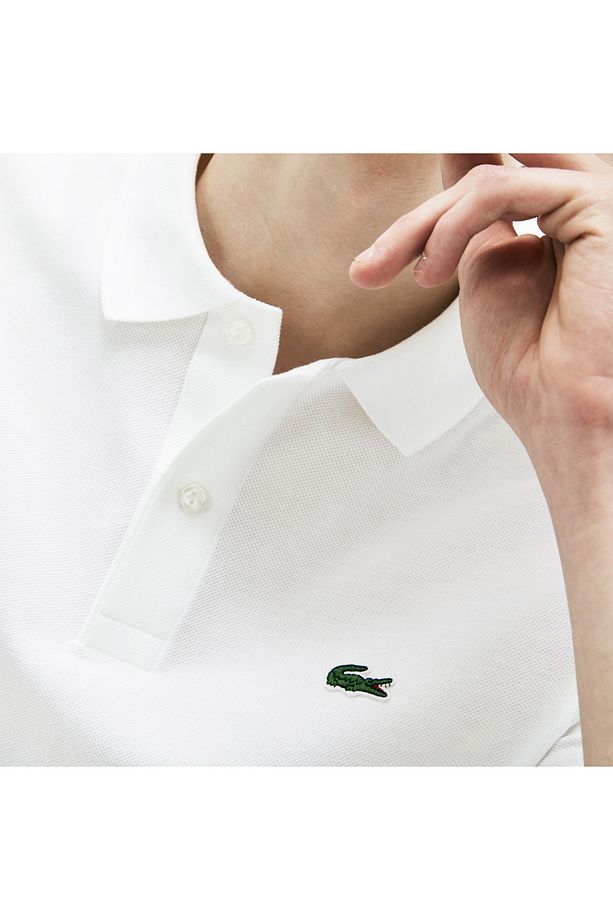 L.12.12 Erkek Slim Fit Uzun Kollu Beyaz Polo - 8