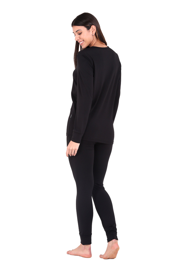 Microfiber Şardonlu Termal Içlik Set Kadın Siyah - 6