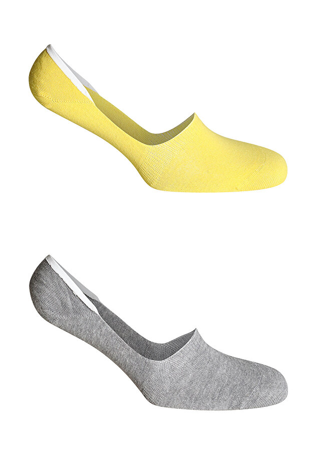 2 Pack Babet Basic Socks Grey-Yellow - 1