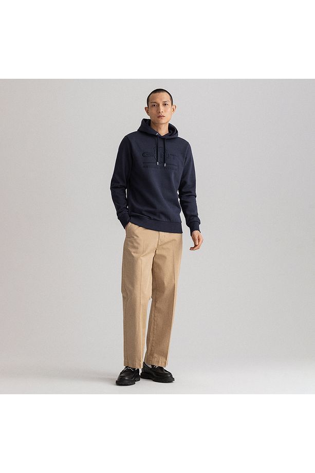 Erkek Lacivert Regular Fit Kapüşonlu Logolu Sweatshirt - 5