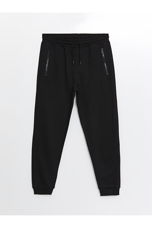 LCW Casual Siyah Slim Fit Erkek Kalın Jogger Eşofman Altı - 6