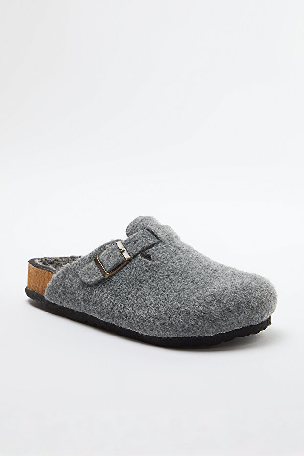 Szare, futrzane kapcie damskie Sabo Takaw25Er00010 - 4