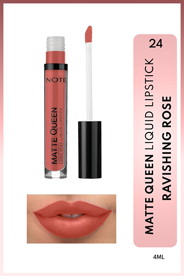 Queen Matte Lipstick - 24 Ravishing Rose Nude Lasting Matte Liquid