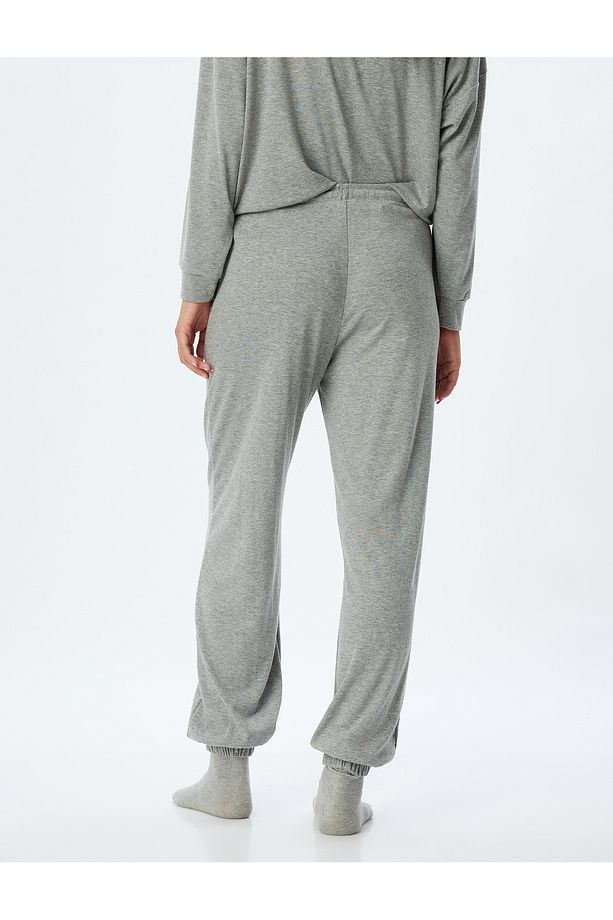 Örme Pijama Altı Jogger Beli Bağlamalı - 4