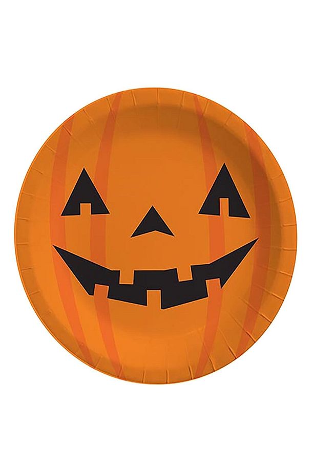 Halloween Balkabağı Parti Konsepti Tabak Bardak Seti, Cadılar Bayramı Doğum Günü 8 Kişilik Set - 7