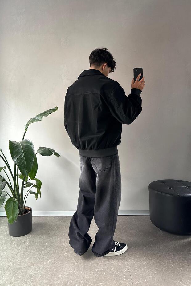 Basic Baggy Jean Siyah - 6
