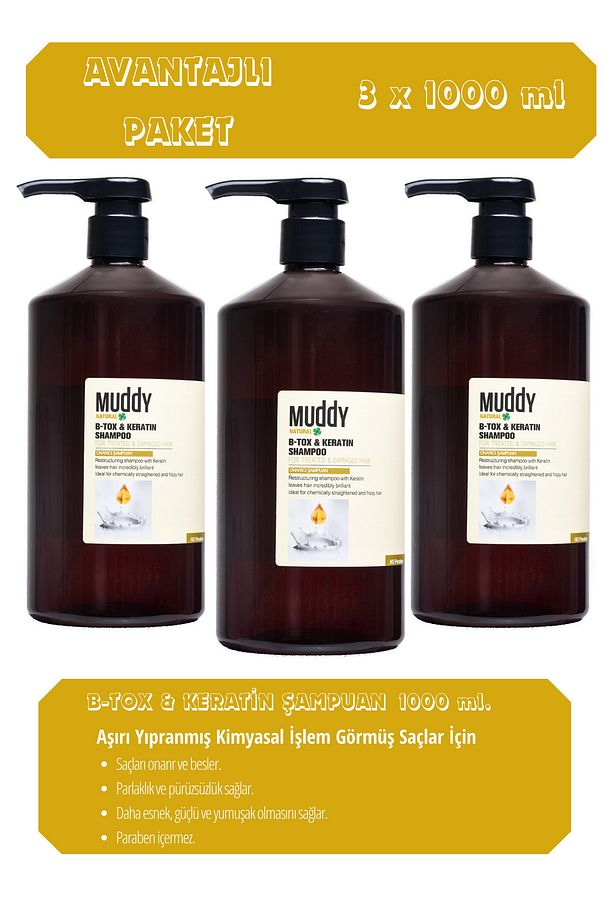 B-TOX & KERATIN ONARICI SAÇ ŞAMPUANI 1000 ml x 3 - 3