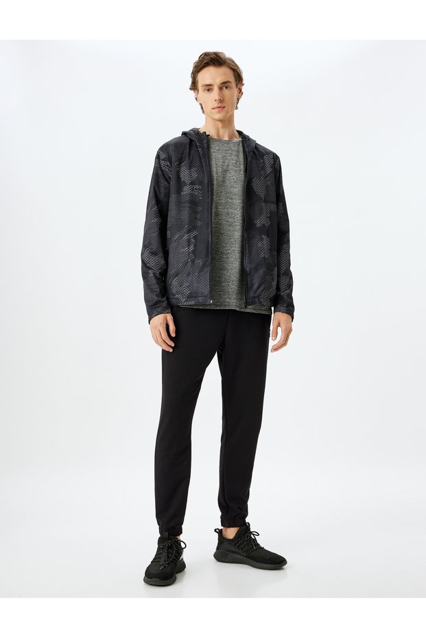 Lace-Up Waist Zippered Pocket Jogger Sports Sweatpants