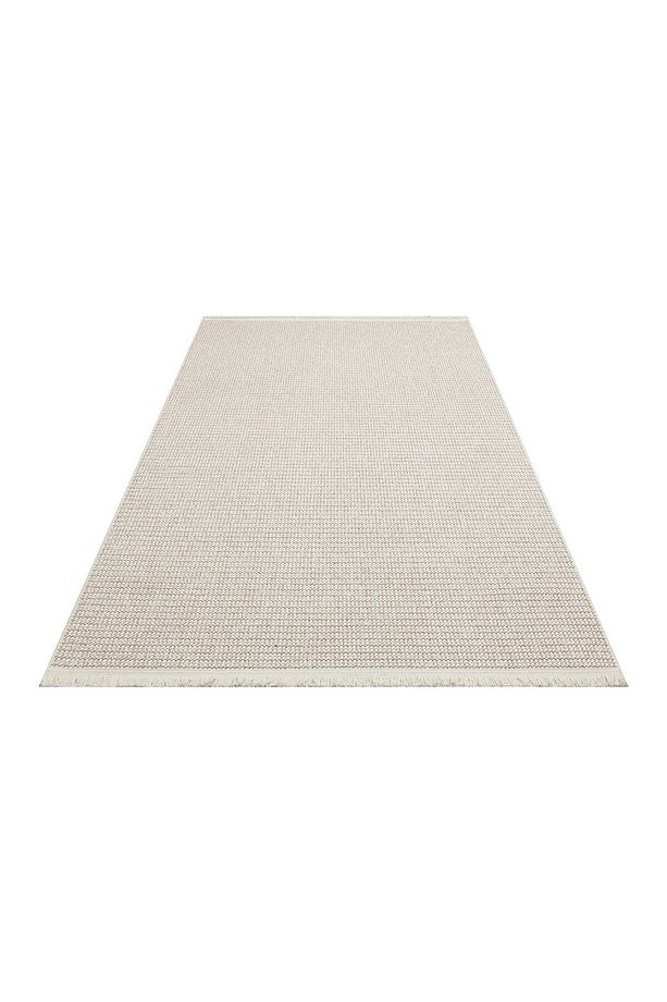 Motto Mot Plaın Beıge Yumuşak Tuşeli Örgü Dokuma Modern Makine Halısı - 6