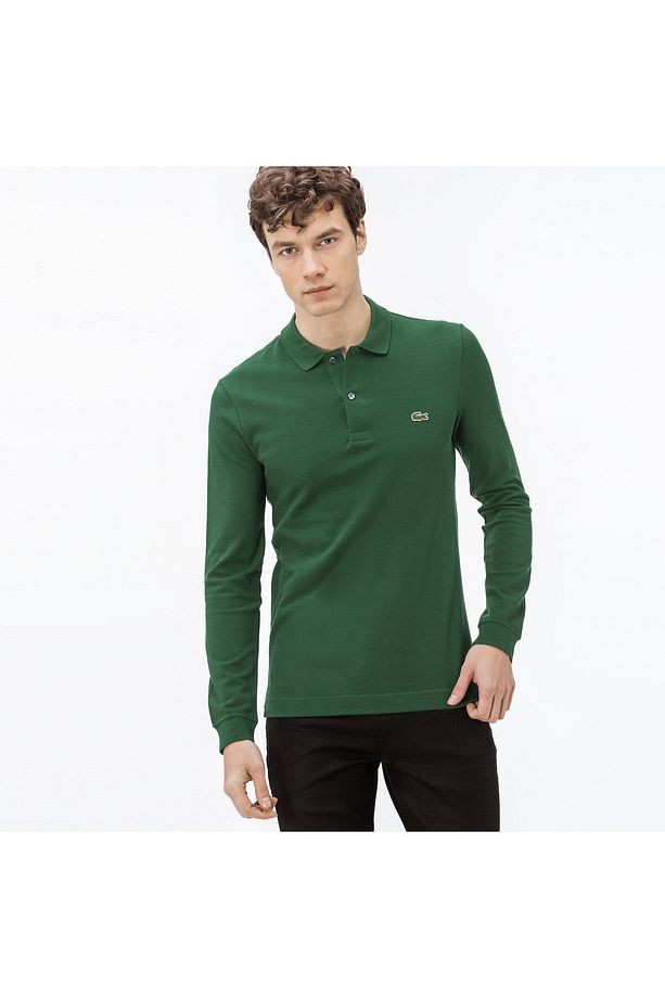 L.12.12 Erkek Slim Fit Uzun Kollu Yeşil Polo - 1