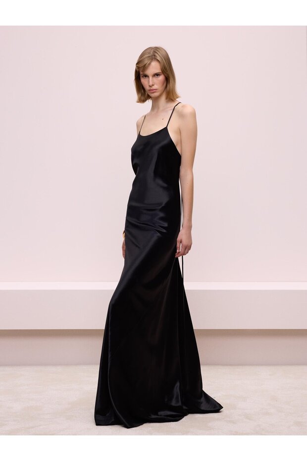 Çapraz Sırt Dekolteli Elbise - 2