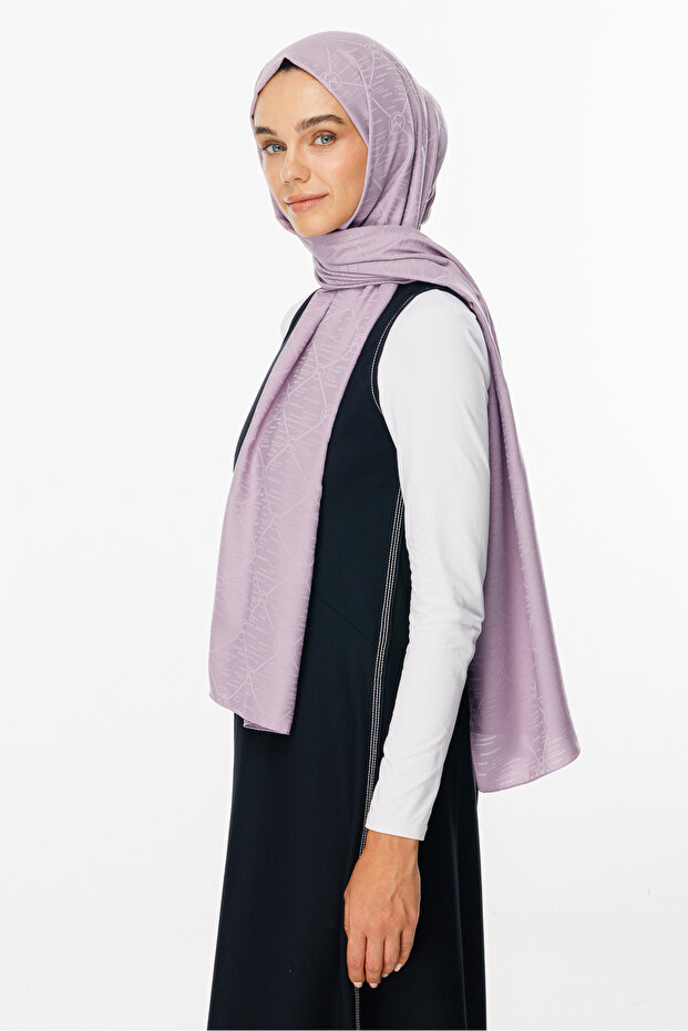Lilac Moon Is Pattern Jacquard Shawl - 1