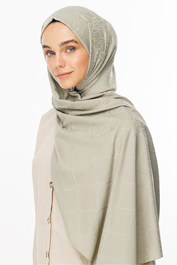 Insula Tea Moon Is Pattern Jacquard Shawl - 4