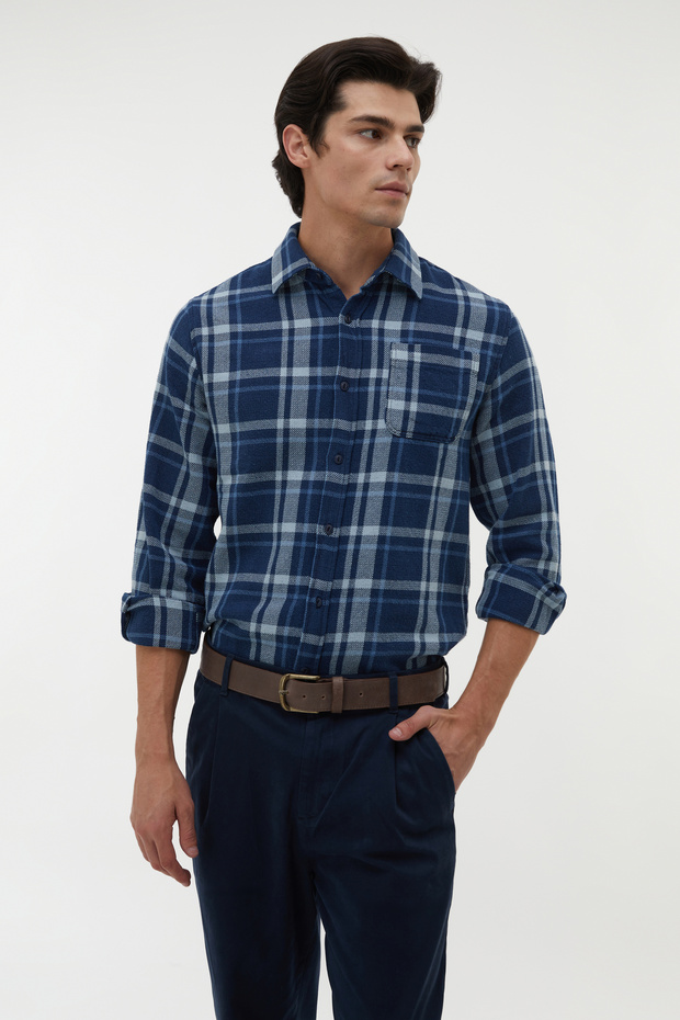 Cotton Plaid Regular Fit Shirt