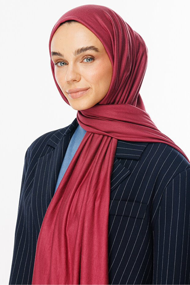 Cranberry Combed Shawl - 1