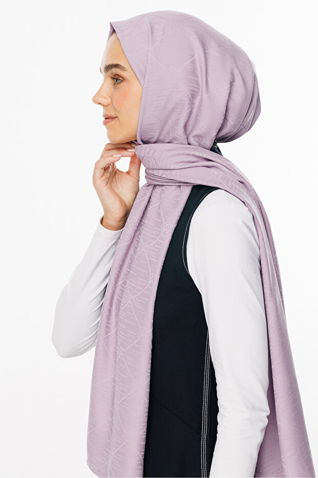 Lilac Moon Is Pattern Jacquard Shawl - 5