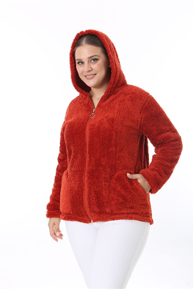 Peluş Kapüşonlu Polar - 1