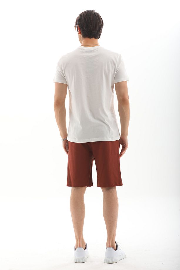 Erkek Regular Fit %100 Pamuk Şort-Kahve - 5