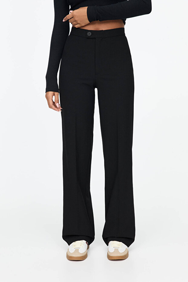 Pensli straight kumaş pantolon - 3