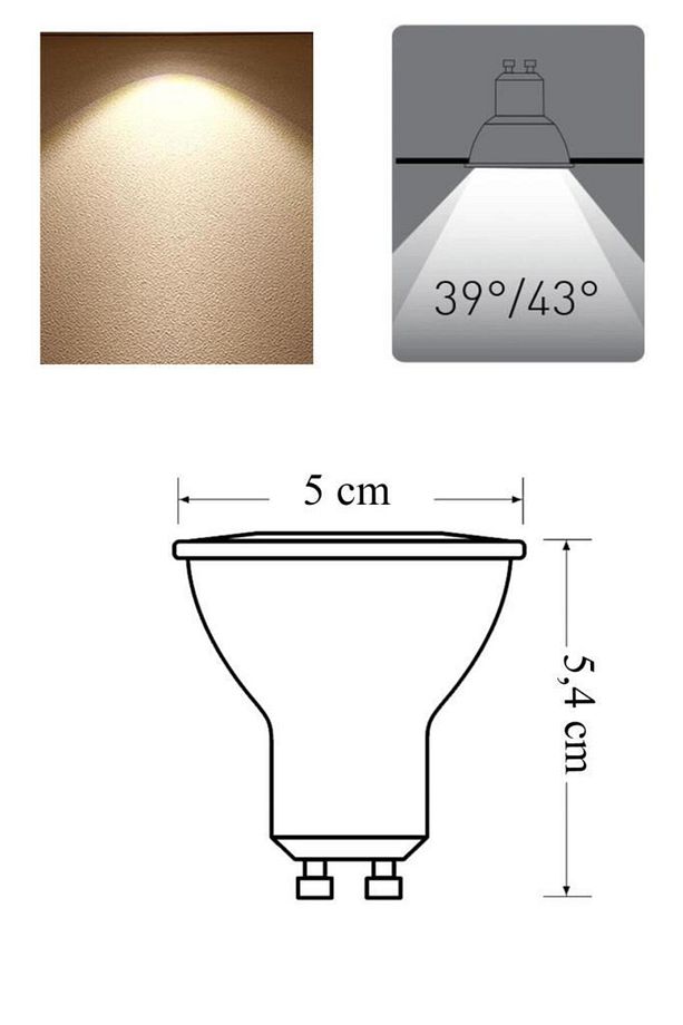 4W (45W) Led Spot Ampul Sarı 3000K - 6 Adet Avize Çanak Lamba - 2