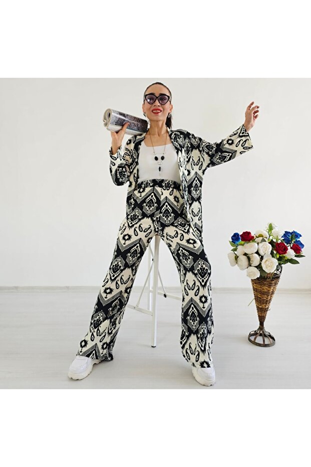 Trend Patterned Kimono Set - 3