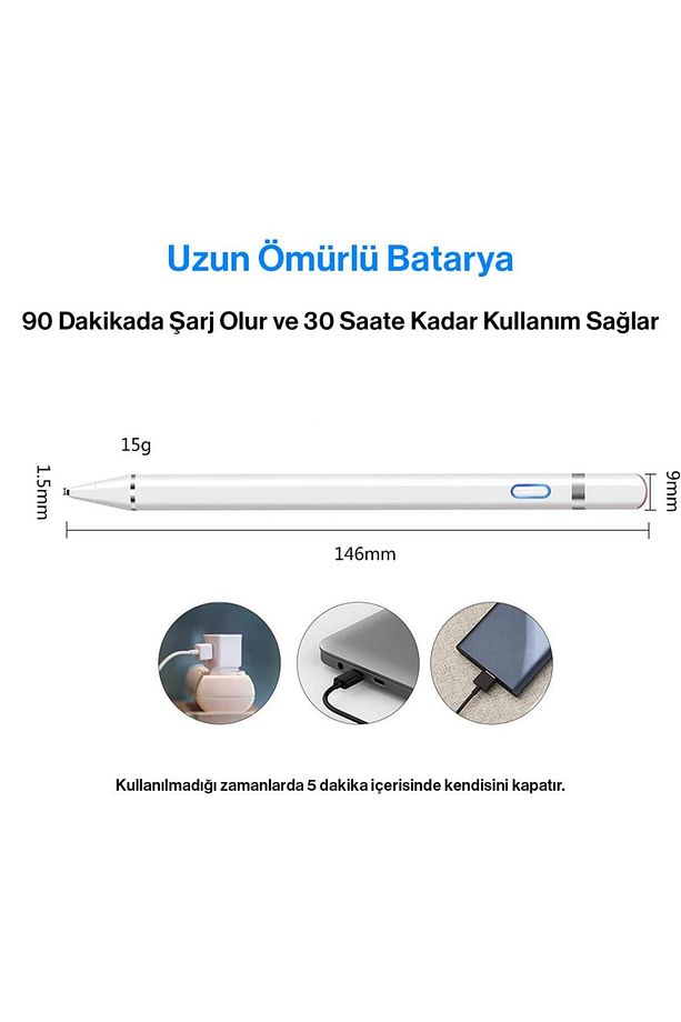 Tüm Cihazlar ile Uyumlu Stylus Hassas Yazı Çizim Kalemi 2. Nesil - 3