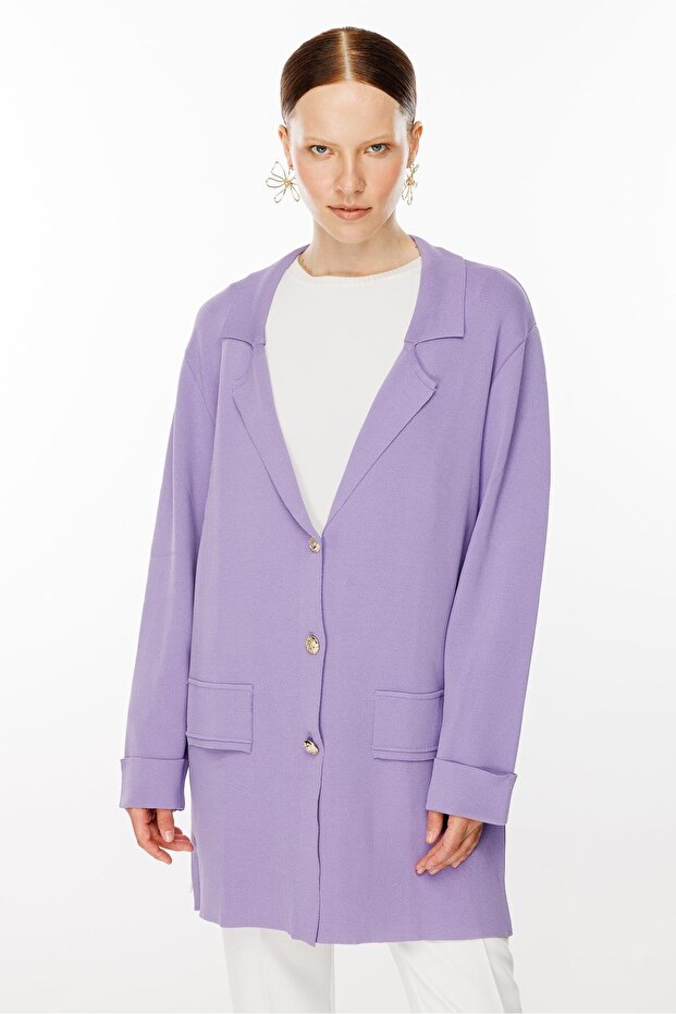 Triko Ceket LİLA - 8