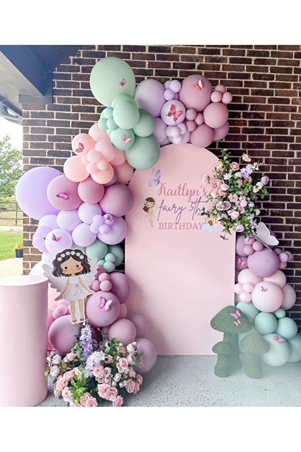 Mint Lilac Pink Balloon Chain Set of 100