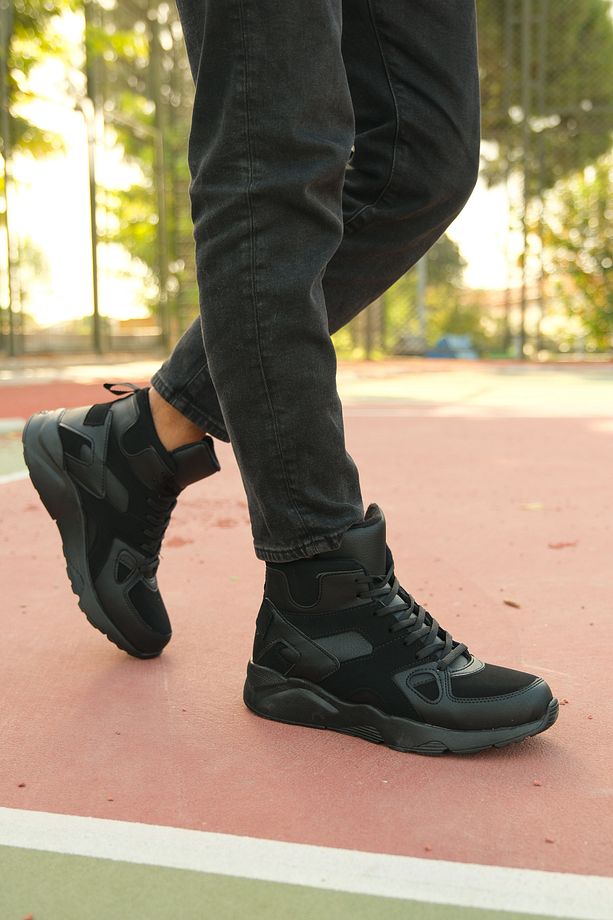 Ultra Hafif Siyah Siyah Erkek Sneaker Bot 0012350 - 3